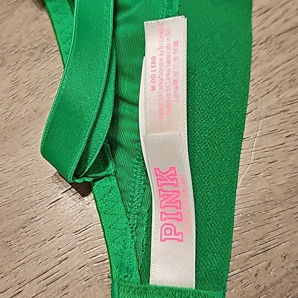 PINK NWOT Victoria's Secret Green Triangle Bralette Size Med 36DD - Picture 5 of 6